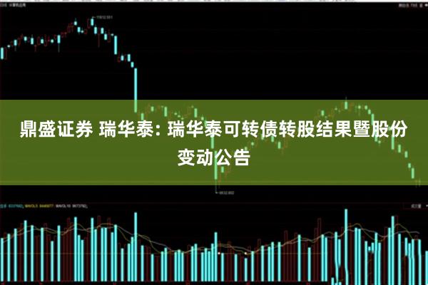 鼎盛证券 瑞华泰: 瑞华泰可转债转股结果暨股份变动公告
