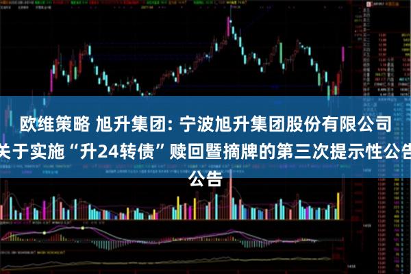 欧维策略 旭升集团: 宁波旭升集团股份有限公司关于实施“升24转债”赎回暨摘牌的第三次提示性公告